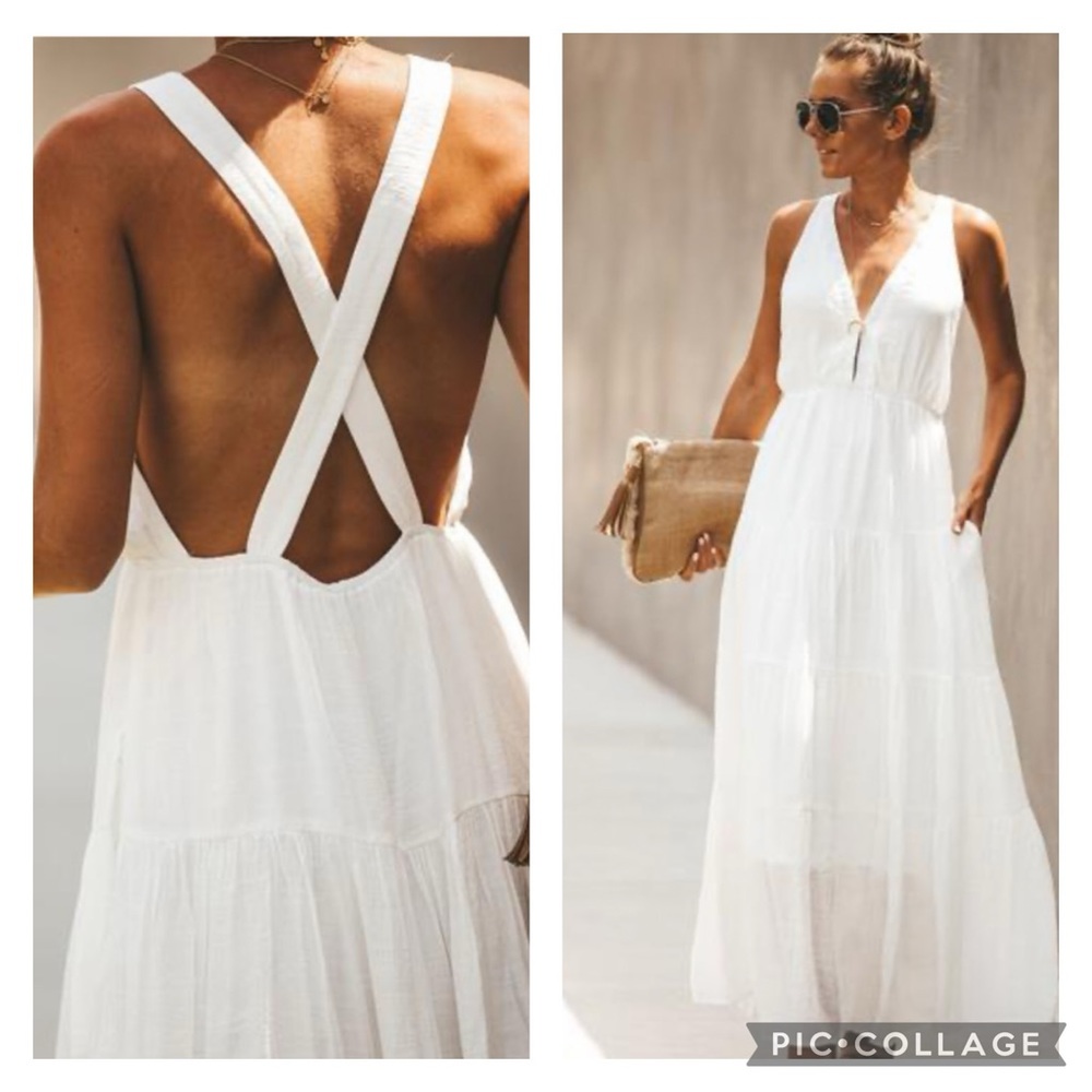 Vici Moon of my life criss cross back maxi dress